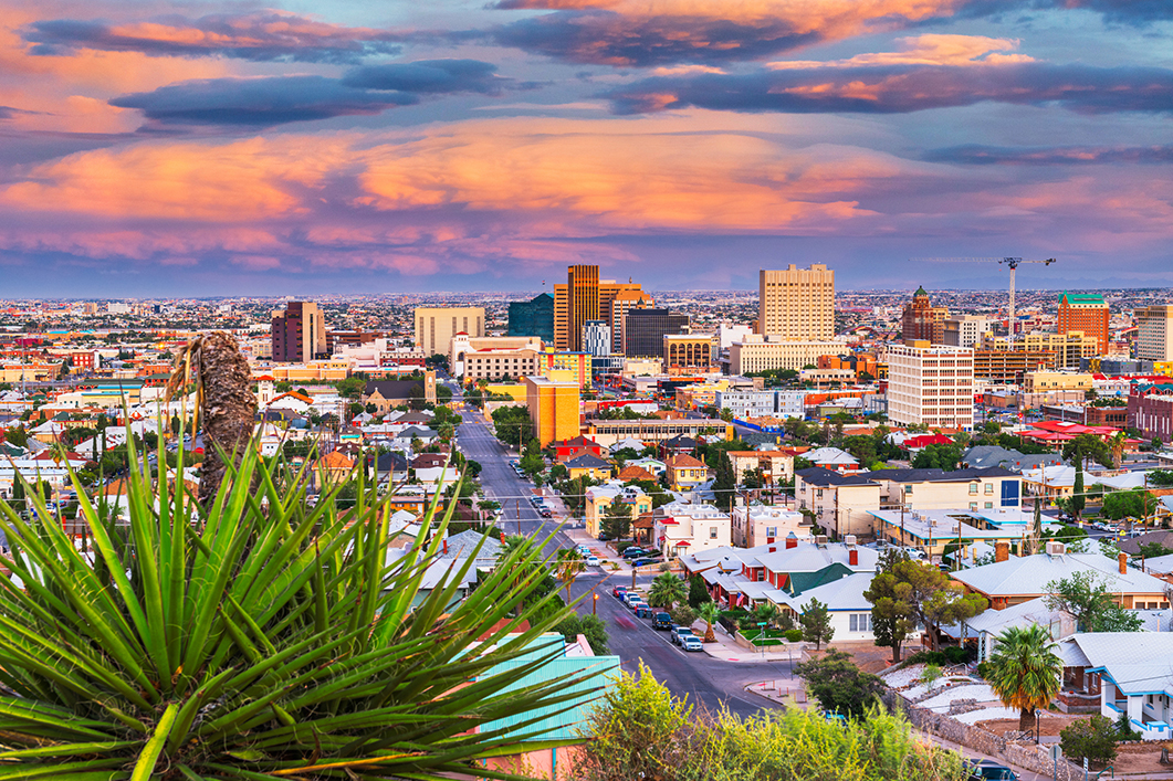 El Paso, Texas, USA  Downtown City Skyline